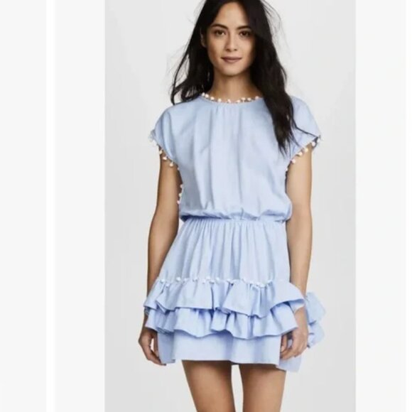 Peixoto Nissi pom-pom mini beachwear dress swim cover-up M - Picture 14 of 14